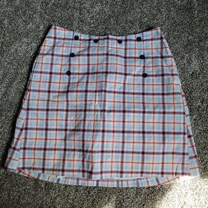 Tommy Hilfiger Golf Women's Red/Blue Plaid with Buttons Side Zip Size 4 Skirt